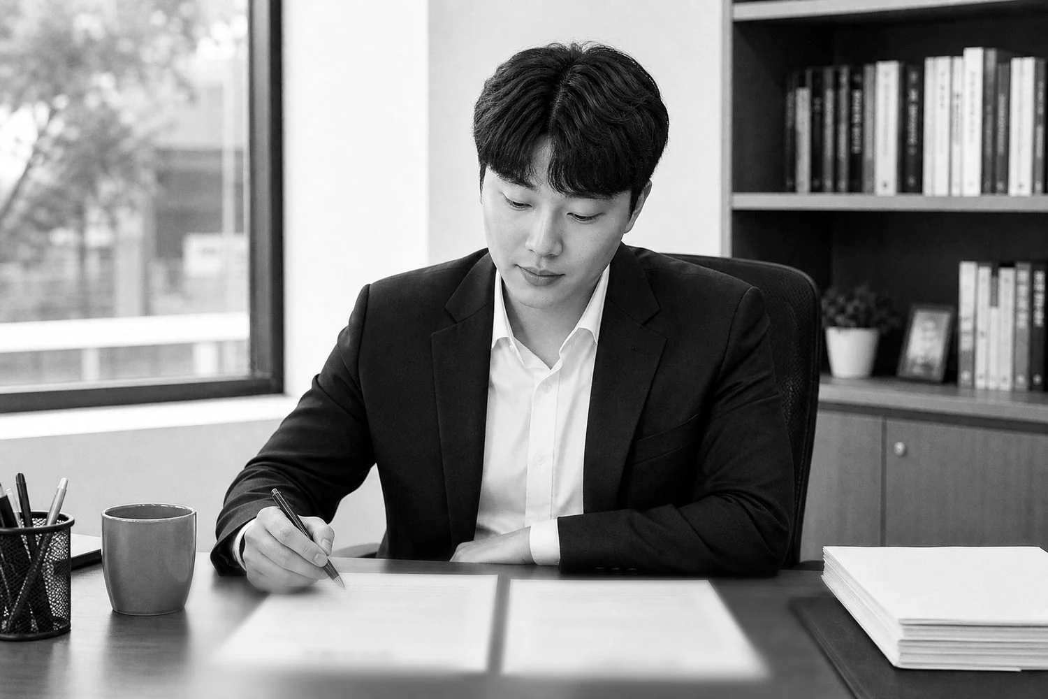 인사 전문가가 지원 서류를 검토하는 이미지